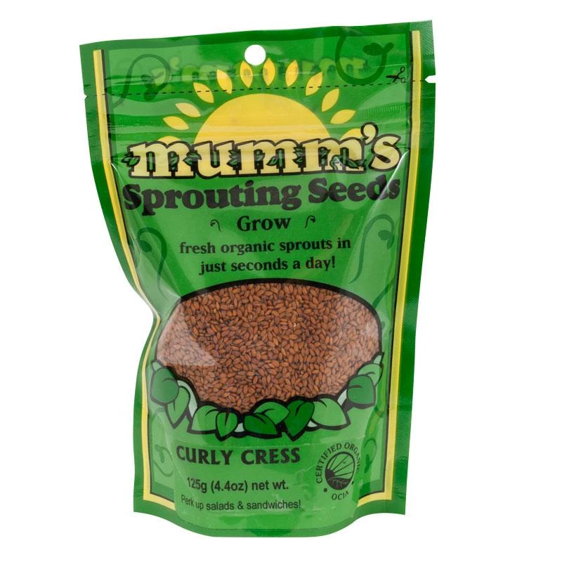 Organic Curly Cress Sprouting Seeds (4.4 Oz) 1 Organic Curly Cress Sprouting Seeds (4.4 Oz)