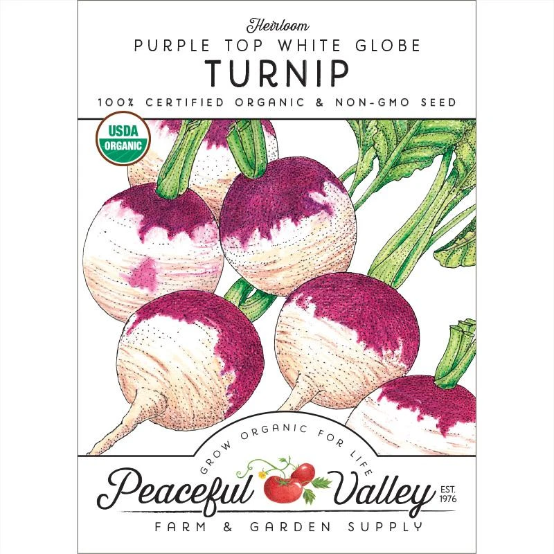Purple Top White Globe Turnip Seeds (Organic) 1 Purple Top White Globe Turnip Seeds (Organic)