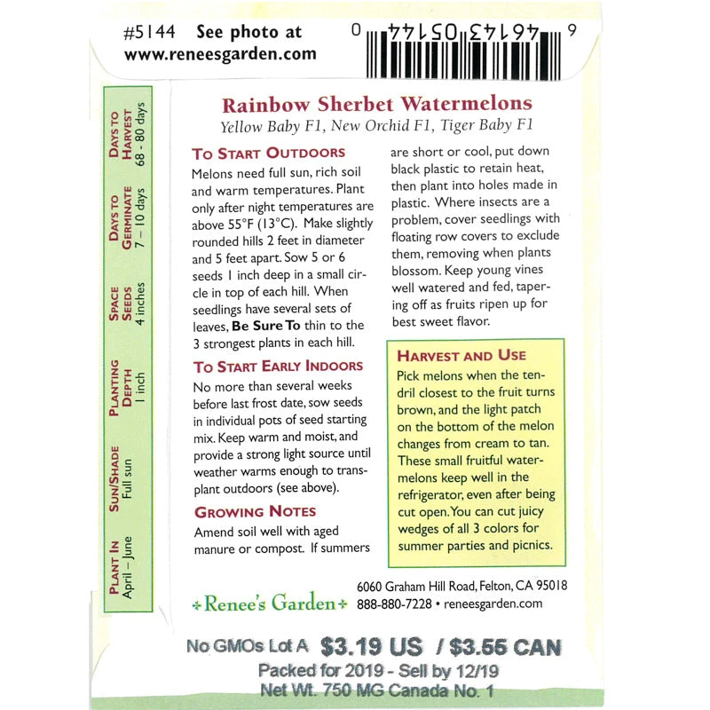 Renee's Garden Watermelon Trio Rainbow Sherbet 3 Renee's Garden Watermelon Trio Rainbow Sherbet - Image 3