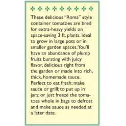 Renee's Garden Tomato Container Roma Inca Jewels 5 Renee's Garden Tomato Container Roma Inca Jewels -Flourish Seeds snv4235 flap