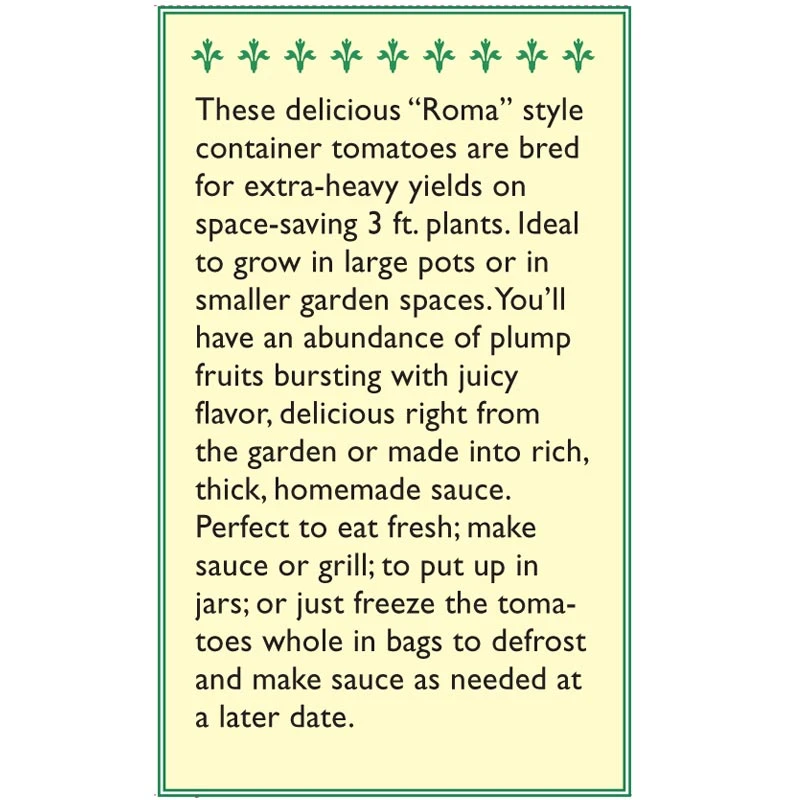 Renee's Garden Tomato Container Roma Inca Jewels 3 Renee's Garden Tomato Container Roma Inca Jewels - Image 3